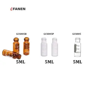 Fanen botol cangkang tabung kaca kromatografi, obat 2ml hplc vial dengan septum lab Amber
