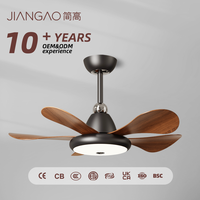 Ventilateur de plafond suspendu rétro en noyer du milieu du siècle, avec tige réglable, lumière LED 20W, pour projet de rénovation de chalet ou de villa