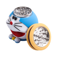 85x90mm vente chaude nouveau créatif Doraemon manuel broyeur de cigarettes dessin animé plastique + alliage de Zinc accessoires pour fumer broyeur