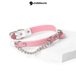 Collier érotique en cuir SM avec étiquette, gravure, accessoires BDSM, collier de traction, produits pour adultes, chaîne de cou pour jouet sexuel - Product Image 3