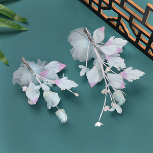 Nuevo diseño original, pinza para el pelo con flor azul claro hecha a mano, sesión de fotos de maquillaje y peinado, falda estilo caballo, cheongsam, Hanfu - Product Image 2