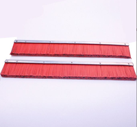 Brosse industrielle en fil d'acier PP rouge pour machine à briques, avec manche en fer et acier inoxydable, longueur de poils personnalisable pour le nettoyage