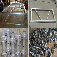Plateforme de scène en aluminium rétractable de conception rouge pour concert, prix et performance de la plateforme de scène en aluminium pour extérieur personnalisée