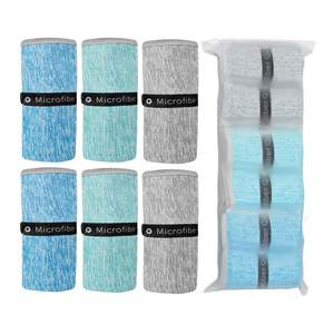 Serviettes de gymnastique en <span class=keywords><strong>microfibre</strong></span> Lot de 6 serviettes de sueur à séchage rapide <span class=keywords><strong>Serviette</strong></span> de sport super absorbante pour l'entraînement Yoga Course à pied Randonnée Voyage - Product Image 1