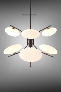 Lustre Sputnik haut de gamme noir à 6 lumières, luminaire de plafond moderne du milieu du siècle avec globes en verre pour salle à manger - Product Image 6