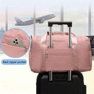 Bolsa de viaje de gran capacidad con logotipo personalizado, bolso de mano para mujer, bolso de hombro para deportes al aire libre, impermeable, para Fitness, Yoga, gimnasio - Product Image 4