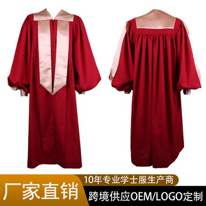Túnicas Religiosas Personalizadas para Pastor, Coro, Hymnología, Cosplay, Atuendo Festivo Unisex de Fibra de Poliéster Rojo y Azul, Venta Directa de Fábrica - Product Image 5