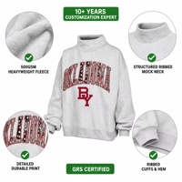 Sweat-shirt col montant personnalisé pour homme, en coton épais, coupe oversize, imprimé, style streetwear, avec strass, unisexe, vente en gros