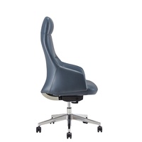 Chaise de bureau SITSTAR BOSS pivotante en cuir PU, réglable en hauteur, avec vérin à gaz classe 3, base en aluminium, design professionnel