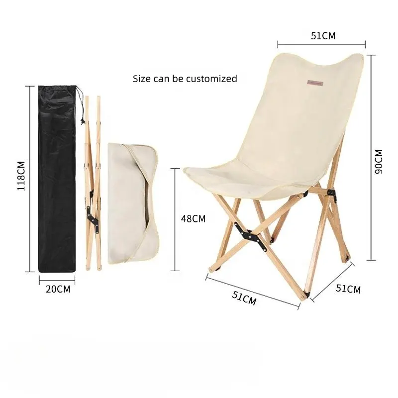 Sedia da campeggio all'aperto sedia da spiaggia portatile ultraleggera sedia pieghevole in rovere per il tempo libero