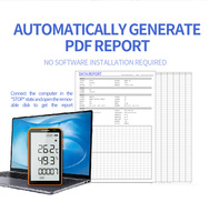 Registrador de Datos de Temperatura y Humedad Aikesi GSP-80Pro de Plástico, Pantalla LCD Extra Grande, Informes USB Reutilizables en PDF, Certificado CE FCC ROHS