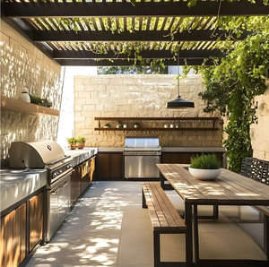 Juego de Cocina Exterior de Acero Inoxidable de Lujo con Puertas Enrollables para Patio - Product Image 4