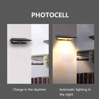 Lámpara de Pared LED Solar 2 en 1 con Batería de Litio para Jardín, con Sensor de Luz IP65 a Prueba de Agua y 2 Años de Garantía
