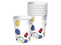 SP811 Vente en gros de gobelets à café jetables en papier kraft blanc à paroi simple avec logo personnalisé pour le vin et le whisky