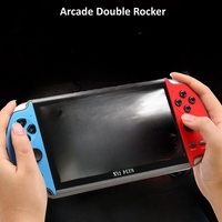 X12 PLUS Reproductor de juegos retro portátil de 7 pulgadas LCD Doble balancín con consola 16G MP5 y NES PS1 para jugadores de video