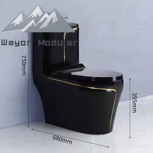 Wayon Luxurious Dark <strong>Green</strong> with Gold Trim <strong>Single</strong> Toilet Modern and Elegant Ceramic Suitable for Home/hotel Use - Product Image 4