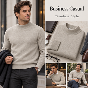 Pullover da <span class=keywords><strong>Uomo</strong></span> Invernale a Mezzo Collo in Misto Cashmere e Lana a Tinta Unita - Product Image 2