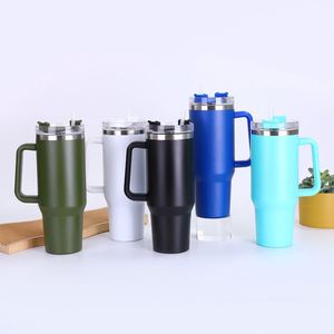 Gobelet isotherme de voyage H1.0 avec poignée, 40 oz, double paroi, couvercle, paille, antidérapant, logo personnalisé OEM - Product Image 4
