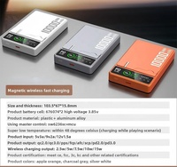 Batterie externe magnétique sans fil 3-en-1 10000mAh 22.5W PD avec écran TFT et support pliable pour plusieurs appareils