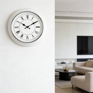 Elegante Reloj de Pared Blanco Electrochapado de 16 Pulgadas con Pantalla Grande para Decoración de Inmobiliarias de Primera Clase, Hogares Elegantes o Salas de Exhibición - Product Image 2