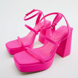 Sandales d'été à talon épais et plateforme, respirantes, à bout ouvert, pour filles - Product Image 1