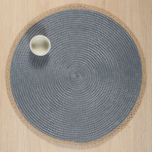 Mantel individual redondo de PP tejido, negro, antideslizante, aislante del calor, para uso doméstico y hotelero. - Product Image 4