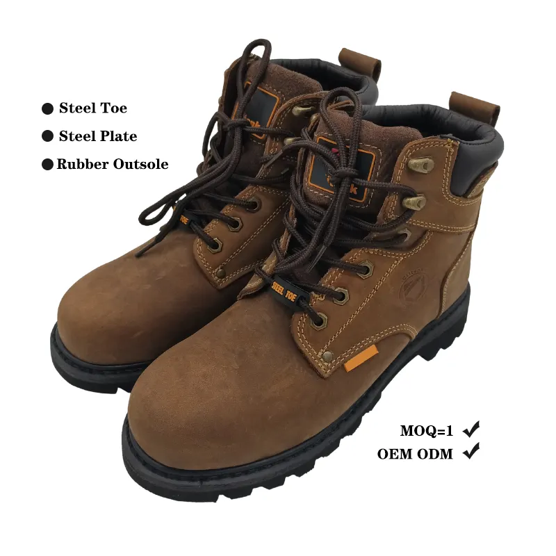 JDS Wholesale Winter Outdoor Rubber Leather Steel Toe Mens Hunting Boots In Stock