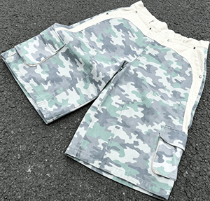 Pantalones Cortos Bermuda de Camuflaje para Hombre, 100% Algodón Canvas, Cintura Media, Elásticos, Transpirables, con Bolsillos, Estilo Estampado - Product Image 5