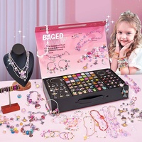 Kit de maquillage pour enfants Yasni, ensemble de bijoux en perles DIY fait main, bracelet et collier en plastique créatif pour filles, cadeau de créateur pour enfants