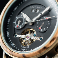 Reloj de Pulsera Mecánico de Lujo de Primera Marca BOBO BIRD, Movimiento Transparente, Diseño Deportivo Moderno para Hombre y Mujer con Correa de Cuero