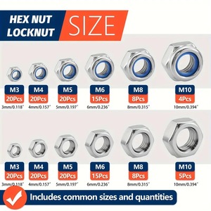 Kit de fixation en acier inoxydable Sanya Hex Nut Locknut M3-M10 pour l'industrie mécanique - Product Image 2