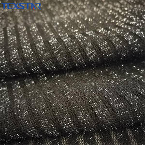 Tela de malla de LICRA de poliéster con rayas brillantes negras elásticas de <span class=keywords><strong>2</strong></span> vías - Product Image 2