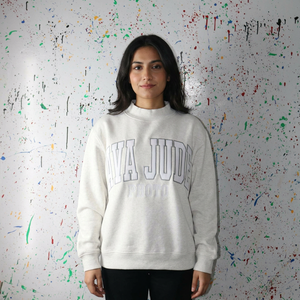 Sweat à capuche zippé 100 % coton AVA JUDE avec broderie appliquée, fils fins, style vintage urbain - Product Image 1