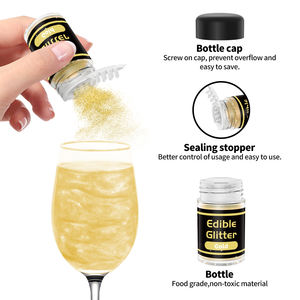 JIUPIN for 16-Color Food Grade Glitter <strong>Sprinkle</strong> Powder for Drinks Baking Cakes &amp; Fondant (<strong>Vegan</strong> 5g/Bottle) - Product Image 2