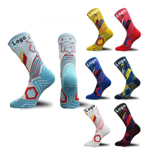 Chaussettes de sport unisexes en coton biologique, épaisses, respirantes, douces, avec logo personnalisé, antidérapantes, haute compression, tricotées, pour le football - Product Image 1