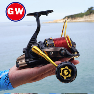Carrete de Pesca Giratorio Guangwei Black Spider Sr, Metálico, 10000 12000, para Pesca en Playa y Océano, Mano Derecha - Product Image 1