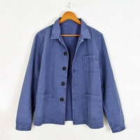 Veste de travail Squirorkop personnalisée vintage à chevrons, boutonnée, en coton épais, style classique rétro pour homme