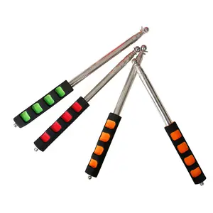 Portable Stainless steel sponge handle hand-held telescopic 1.2m 1.6m 2.0m tour guide flagpole