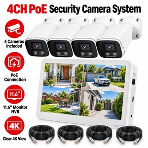 กล้องวงจรปิด KERUI 4MP PoE ระบบ NVR 4 ช่อง พร้อมจอภาพ 11.6 นิ้ว ความละเอียด 4K สายเน็ตเวิร์ค 18.3 เมตร สายเคเบิล 250 เมตร สำหรับคลังสินค้า/สำนักงาน ระบบเฝ้าระวัง XMEye Pro - Product Image 1