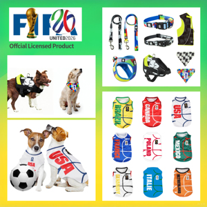 Vente en gros de vêtements doux et durables pour animaux de compagnie Vêtements pour chiens Harnais de collier de chien réglable confortable Laisse de marche de chat pour la Coupe du Monde de la <span class=keywords><strong>FIFA</strong></span> - Product Image 2