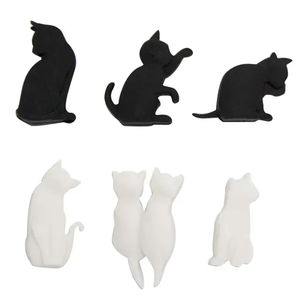 Marqueurs de verres en silicone en forme de chat, qualité alimentaire, infuseur à thé pour cuisine, accessoire écologique sans BPA au style mignon - Product Image 3