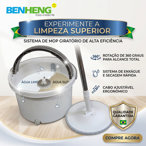 BENHENG BH-R60 Serpillère Rotative Magique Système de Séparation Eau Propre et Eau Sale 360 Degrés Chiffon Microfibre Panier Acier Inoxydable Vente en Gros - Product Image 1