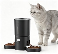 Comedero Automático para Mascotas de 4.2L con Doble Tazón, Soporte de Acero Inoxidable 304, Versión Básica con Cámara Inteligente, Dispensador de Alimentos de Doble Alimentación para Perros y Gatos