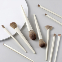 Ensemble de 10 pinceaux de maquillage en poils synthétiques doux pour le visage, le fond de teint, le blush, les ombres à paupières, le surligneur, le crayon à lèvres et le pinceau à raser
