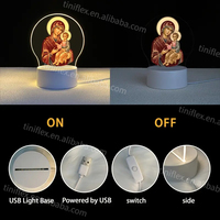 Christian jésus Led acrylique veilleuse Usb alimenté ovale gravé lampe de Table religieux décor à la maison église cadeau