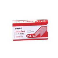 Agrafes Foska en gros pour bureau et école, agrafes 24/6 pour reliure de papier, agrafes argentées de haute qualité et bon marché