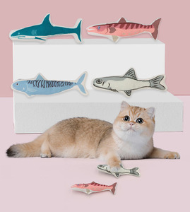 Hot Selling Wholesale Catnip <b>Cat</b> Toys Canvas Fish Style <b>Plush</b> Kitten Chewing Toy Wear-Resistant Interactive Pet Supplies - Product Image 1