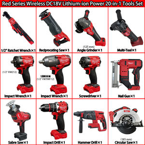 Juego de Herramientas Eléctricas Inalámbricas de 18 V, 15 Piezas, Taladro y Llave de Impacto, con 5 Baterías de Litio y Cargador - Product Image 5