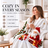 Couverture en polaire flanelle à motif cloche de Noël, imprimé Joyeux Noël, douce et chaude, cadeau de Noël, vente en gros