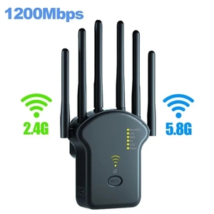 Repetidor <span class=keywords><strong>WiFi</strong></span> U13 de 1200Mbps, Repetidor de <span class=keywords><strong>Señal</strong></span> <span class=keywords><strong>WiFi</strong></span> Inalámbrico de Alta Ganancia con 6 Antenas, Amplificador de Red de Doble Banda 2.4G 5G, <span class=keywords><strong>Router</strong></span> WPS - Product Image 1